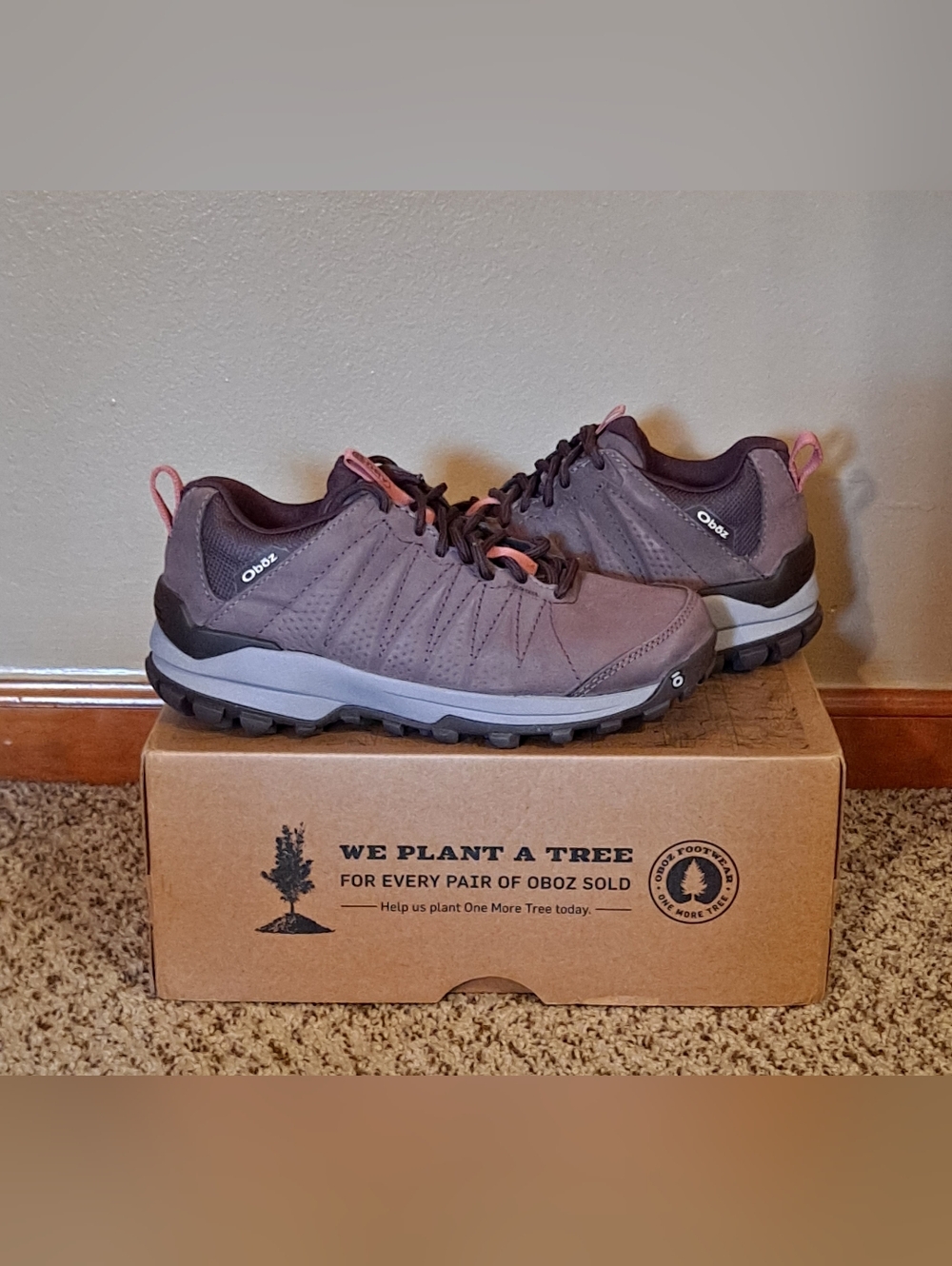 Oboz Women's Sypes Leather B-Dry Waterproof Trail Sneakers Size 5.5 Wide